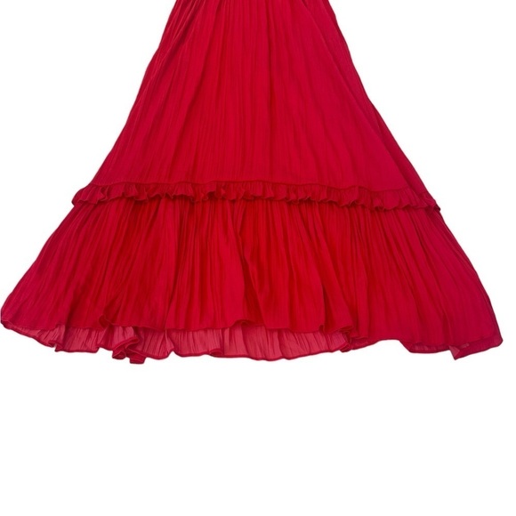 Anthropologie Maeve Aleda Satin Ruffle Maxi Dress - Picture 10 of 16